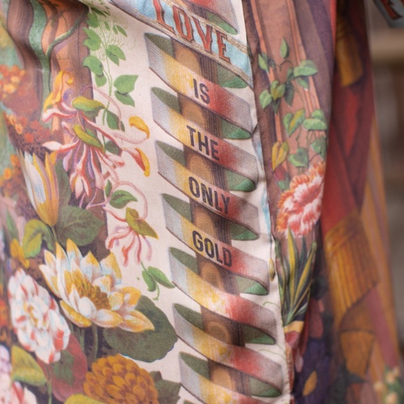 Love Language Printed Long Duster Bamboo Kimono Robe - Picture 7 of 9